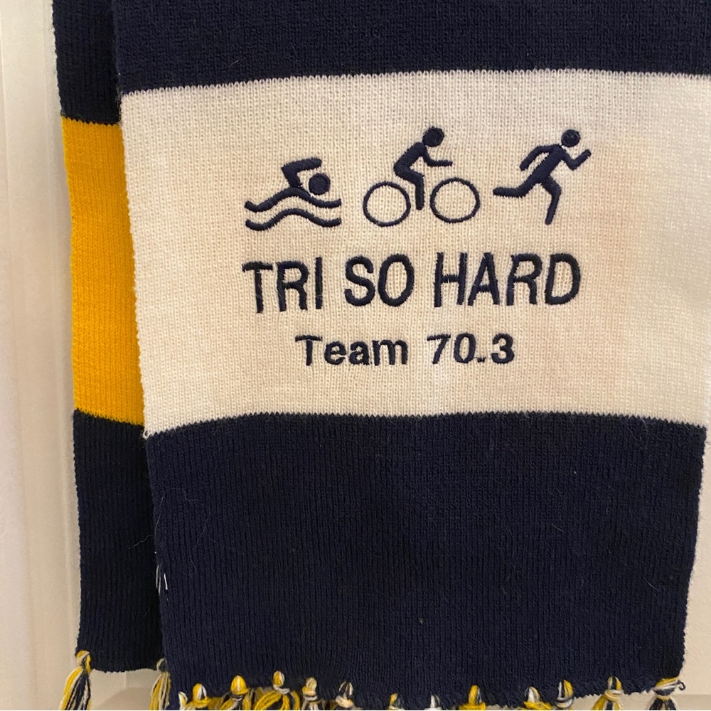 Tri So Hard Team 70.3 triathlon acrylic long scarf